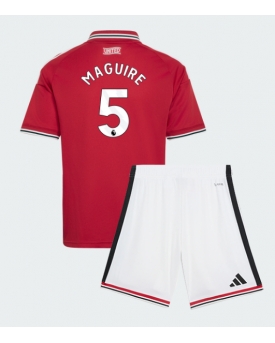 Billige Fotballdrakt Manchester United Harry Maguire #5 Replika Hjemmedraktsett Barn 2026-27 Kortermet (med bukser)